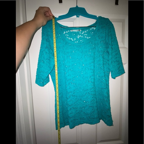 Maurices Teal 1/2 Sleeve Shirt Large-SOLD - Picture 7 of 7
